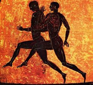Ancient Olympic Athletes - Vase detail